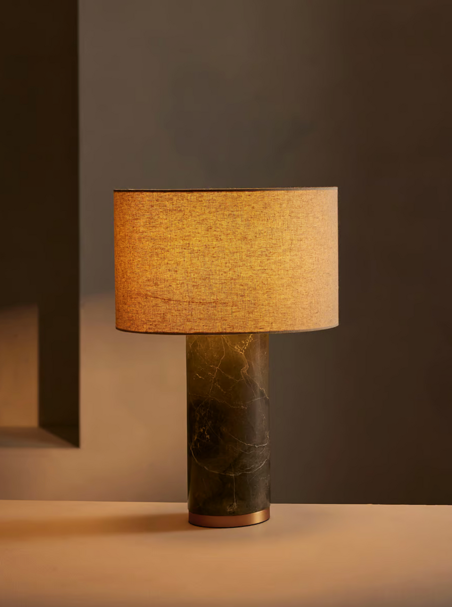 REMI STONE TABLE LAMP | BROWN MEDIUM