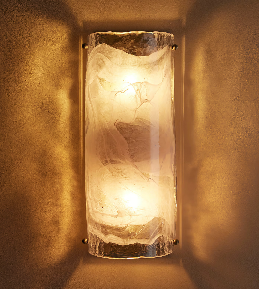 Soho Home. Venetian glass wall light, wall sconce. Handmade in Italy, real brass accents. Inspired by Soho House.