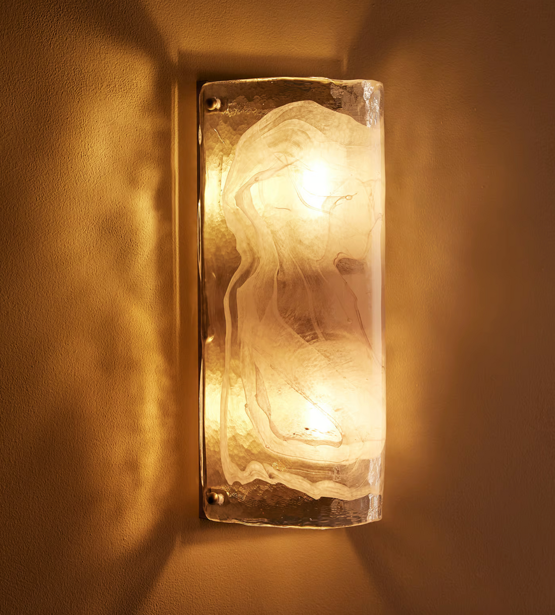 Soho Home. Venetian glass wall light, wall sconce. Handmade in Italy, real brass accents. Inspired by Soho House.