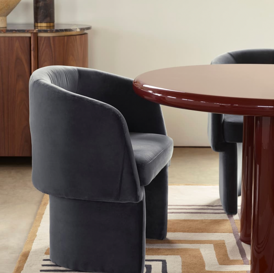 MORRELL CHAIR | GREY BLUE VELVET