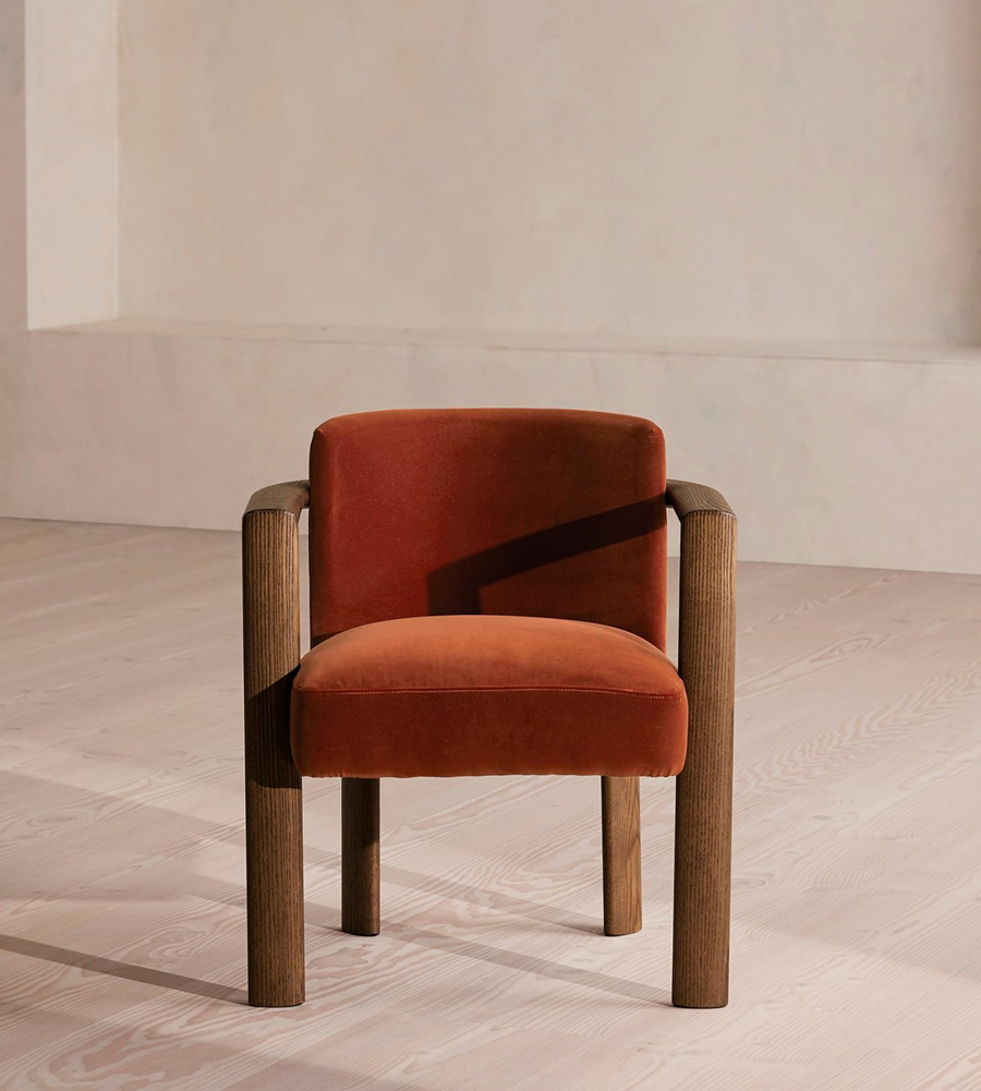 ARIA DINING CHAIR | VELVET | RUST