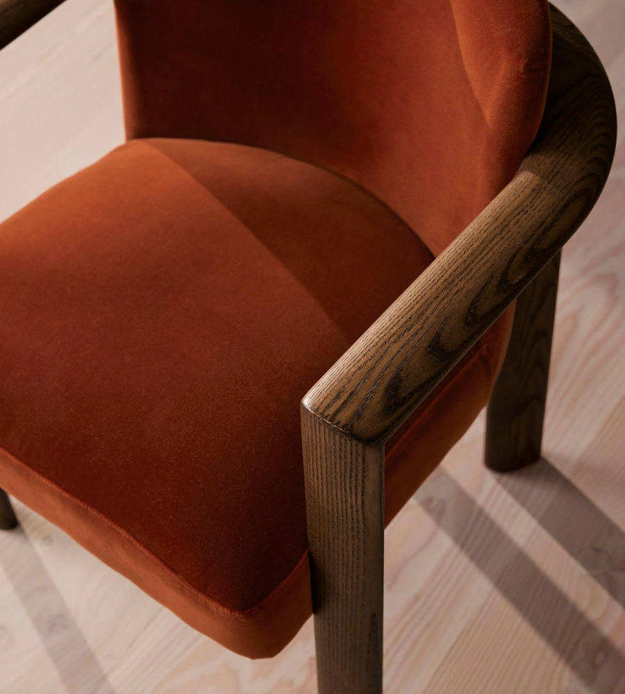 ARIA DINING CHAIR | VELVET | RUST