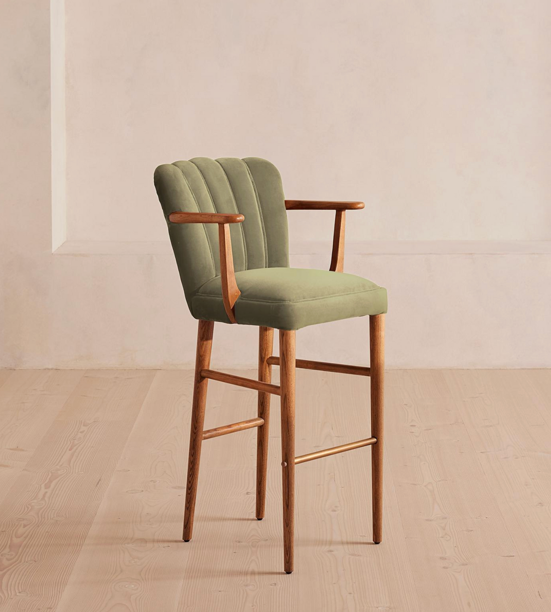MAE BAR STOOL | LICHEN VELVET