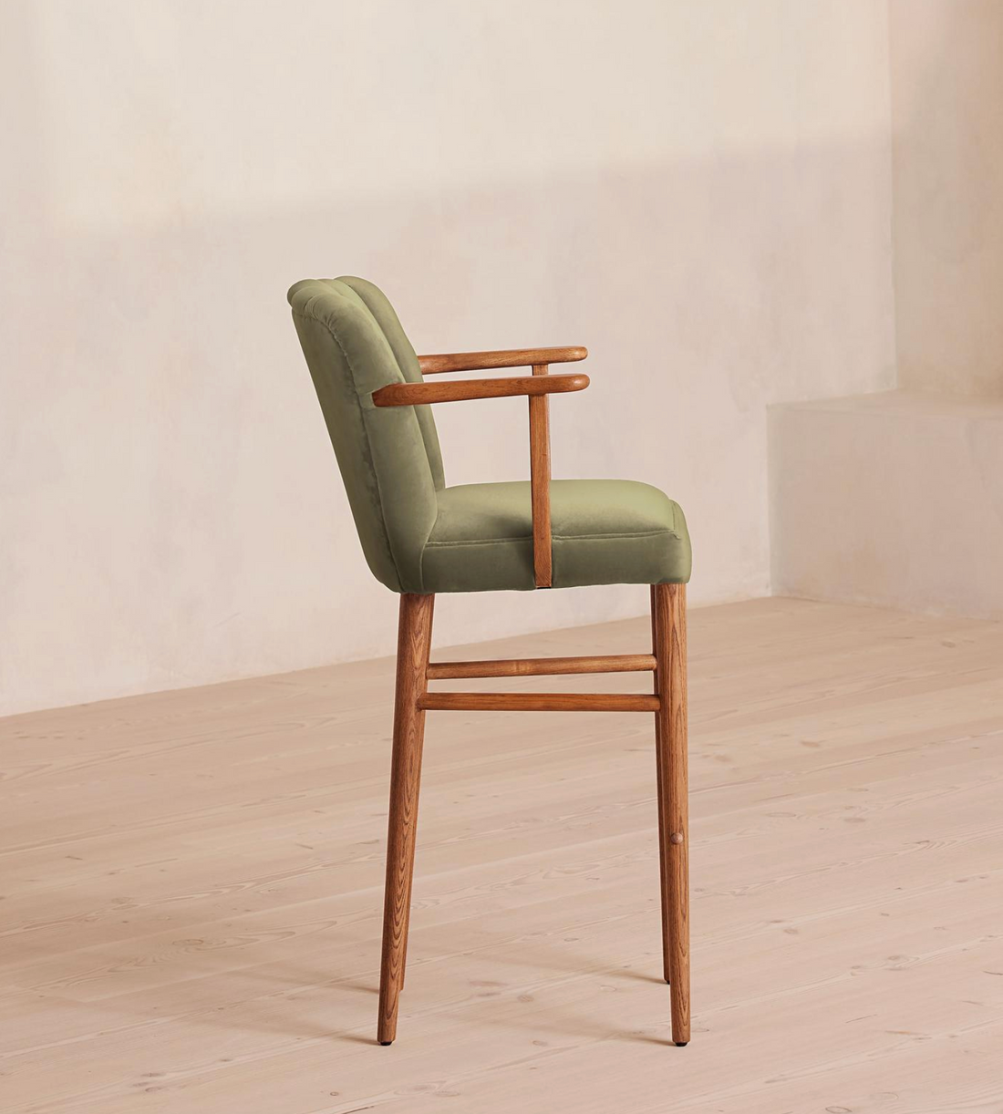 MAE BAR STOOL | LICHEN VELVET