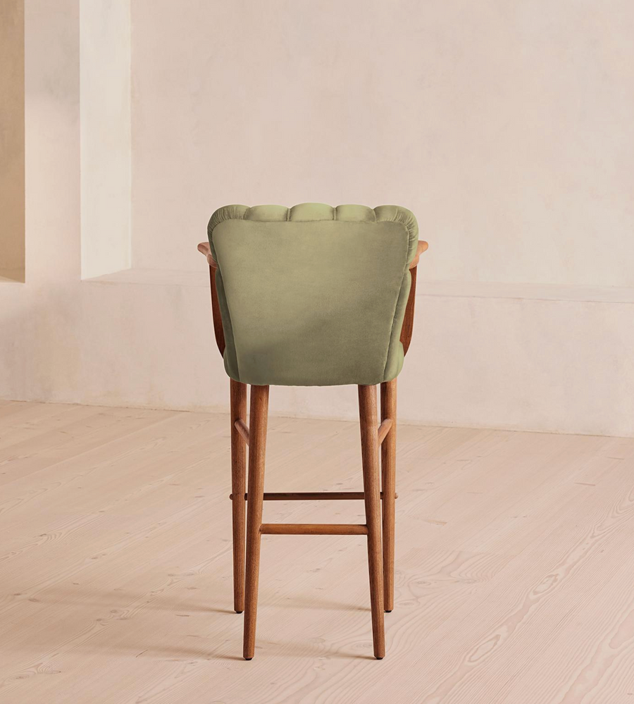 MAE BAR STOOL | LICHEN VELVET