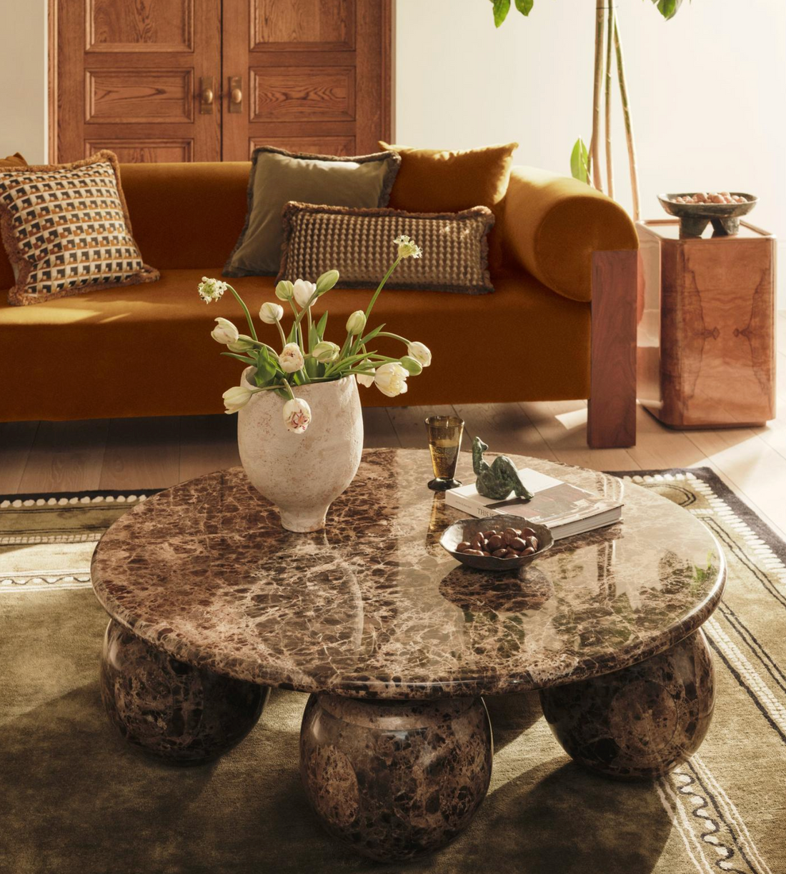 OXLEY COFFEE TABLE, LARGE | DARK EMPERADOR MARBLE