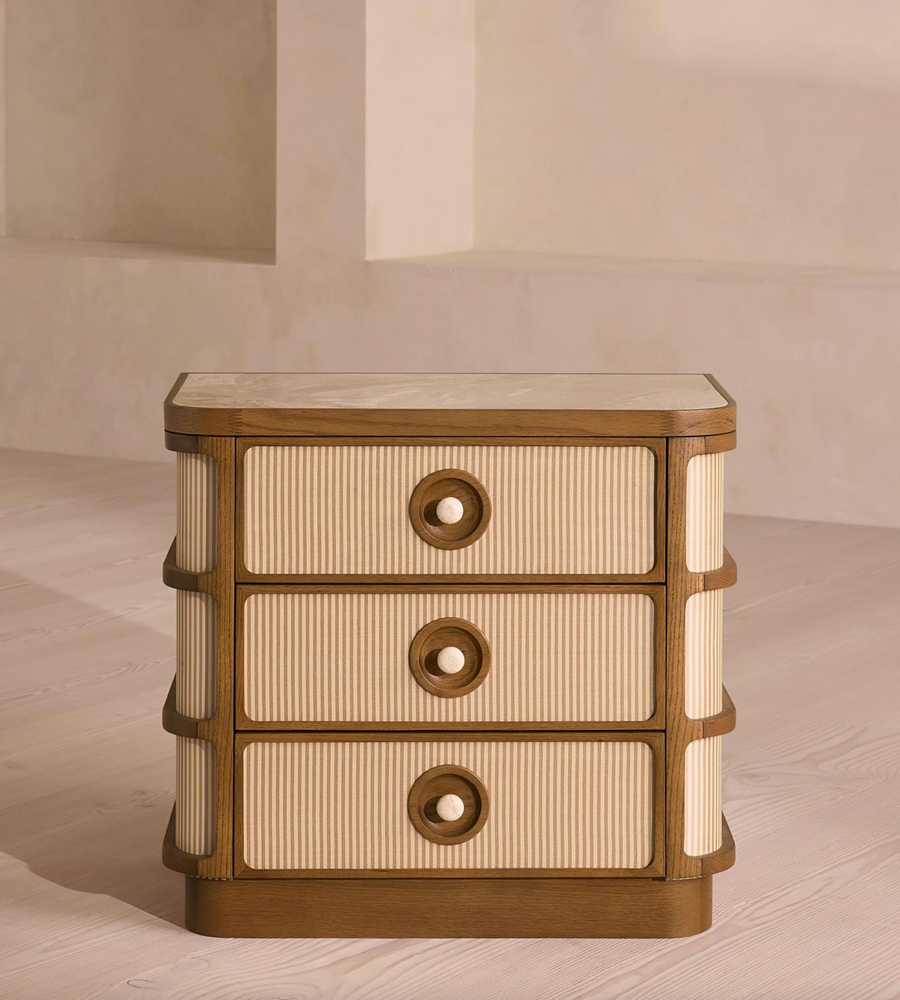 CORA BEDSIDE TABLE, ROYAL DIANA MARBLE