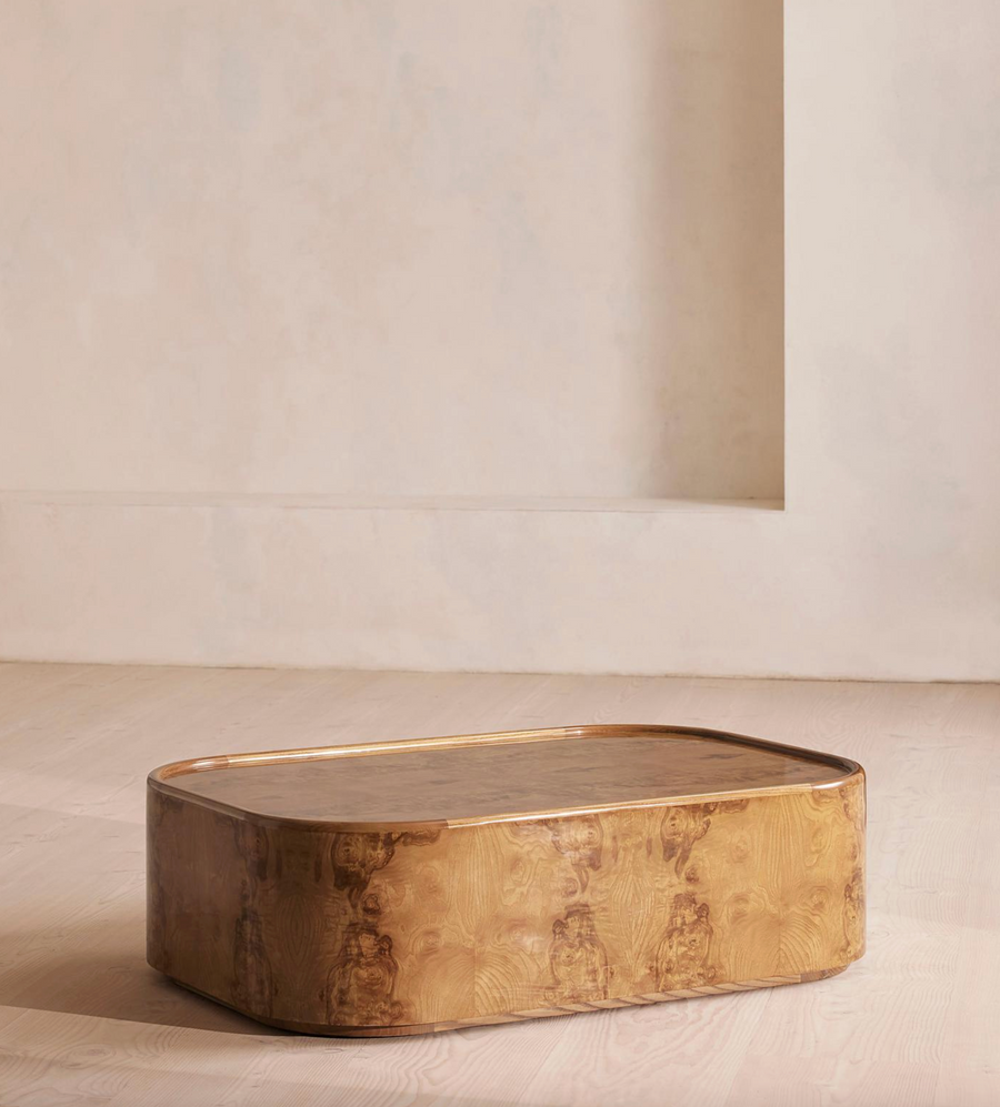 DAWSON COFFEE TABLE,  OLIVE ASH BURL