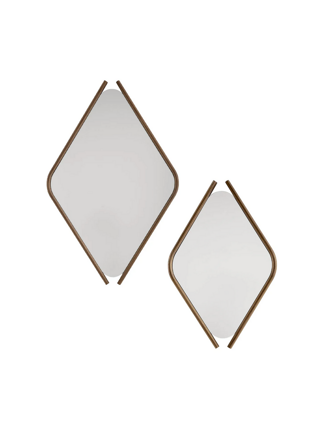 MORICA DESIGN | WOOD EYE BIS PAIR OF MIRRORS WITH SOLID WALNUT WOOD FRAME