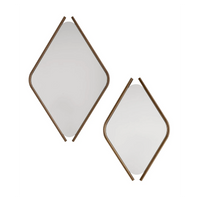 MORICA DESIGN | WOOD EYE BIS PAIR OF MIRRORS WITH SOLID WALNUT WOOD FRAME