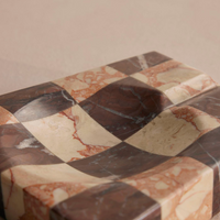 CALABRIA CHECK MARBLE ASHTRAY | PINK & RED
