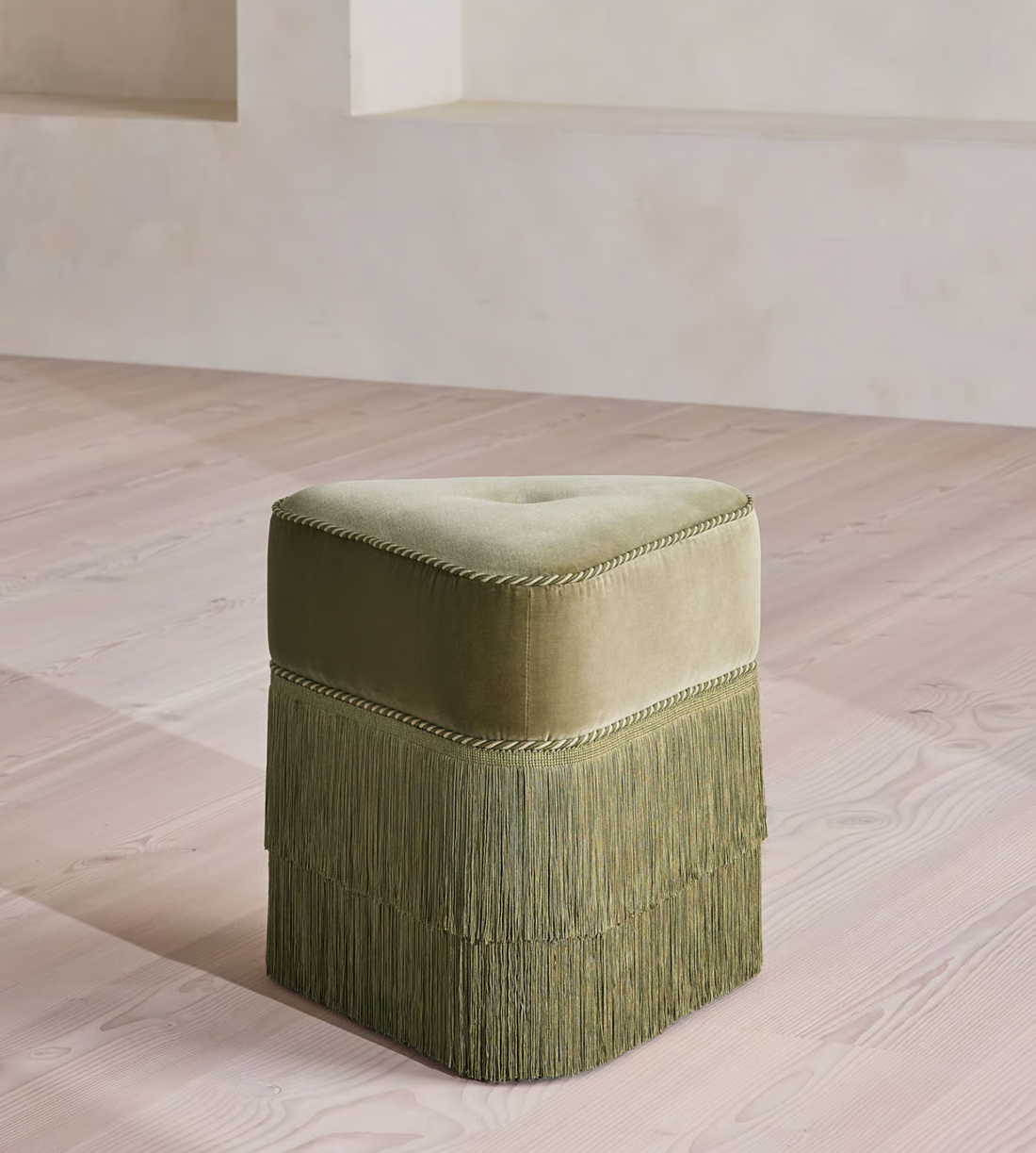 MARTA FOOTSTOOL | VELVET, LICHEN