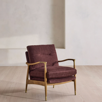 THEODORE BURL ARMCHAIR | LINEN CHENILLE, BORDEAUX