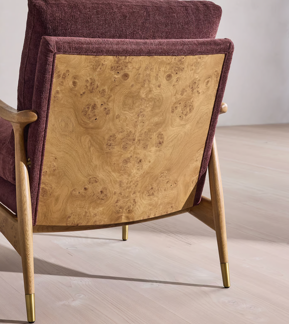 THEODORE BURL ARMCHAIR | LINEN CHENILLE, BORDEAUX
