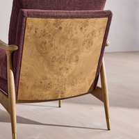 THEODORE BURL ARMCHAIR | LINEN CHENILLE, BORDEAUX