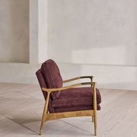 THEODORE BURL ARMCHAIR | LINEN CHENILLE, BORDEAUX