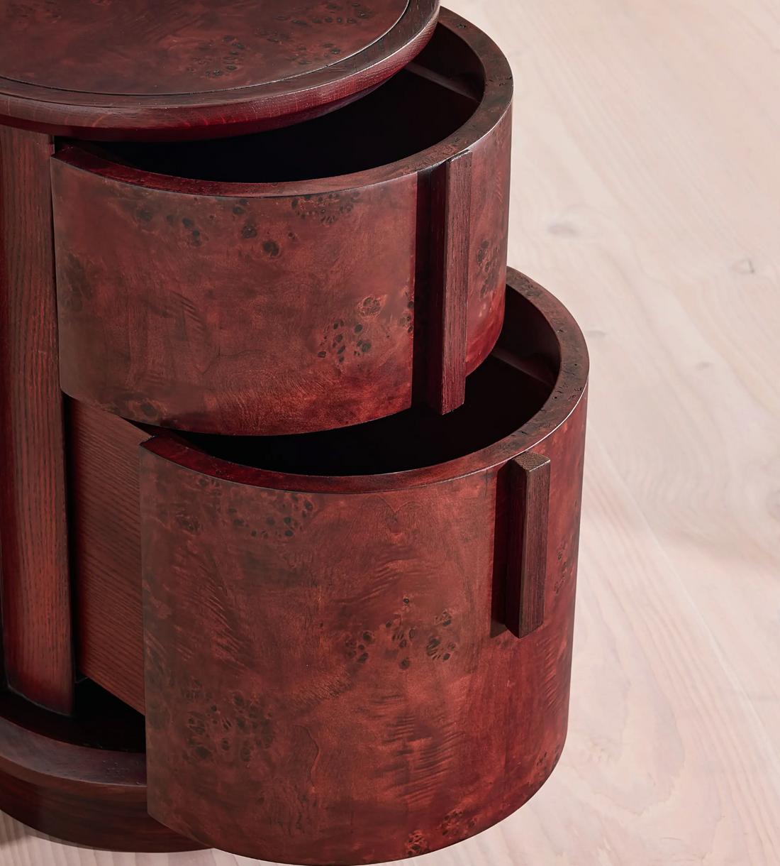 AVERY BEDSIDE TABLE, BORDEAUX