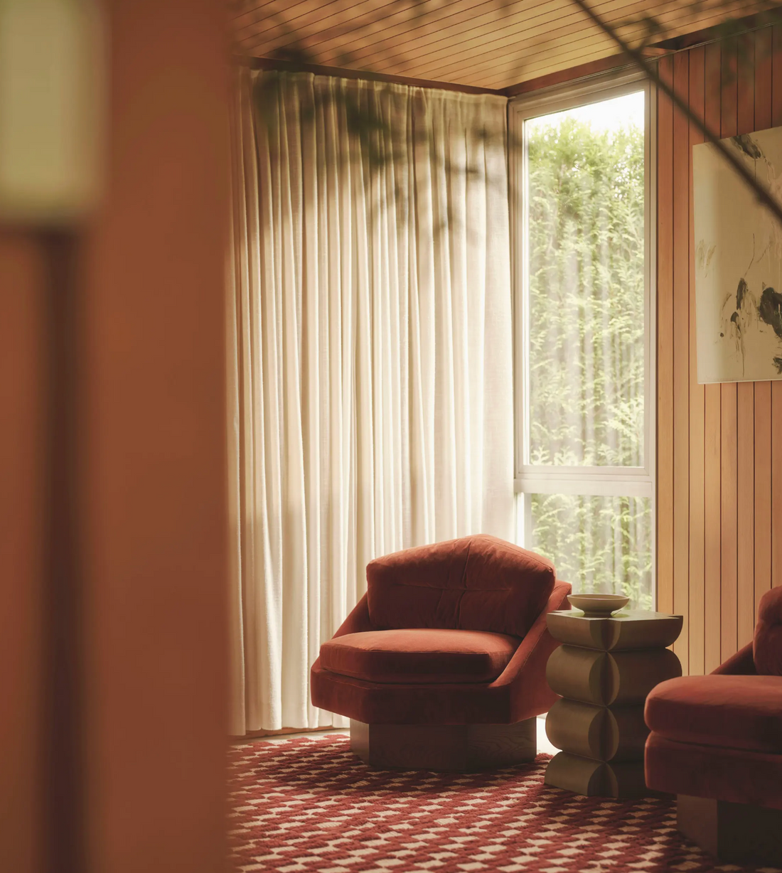 MILA ARMCHAIR, RUST, VELVET