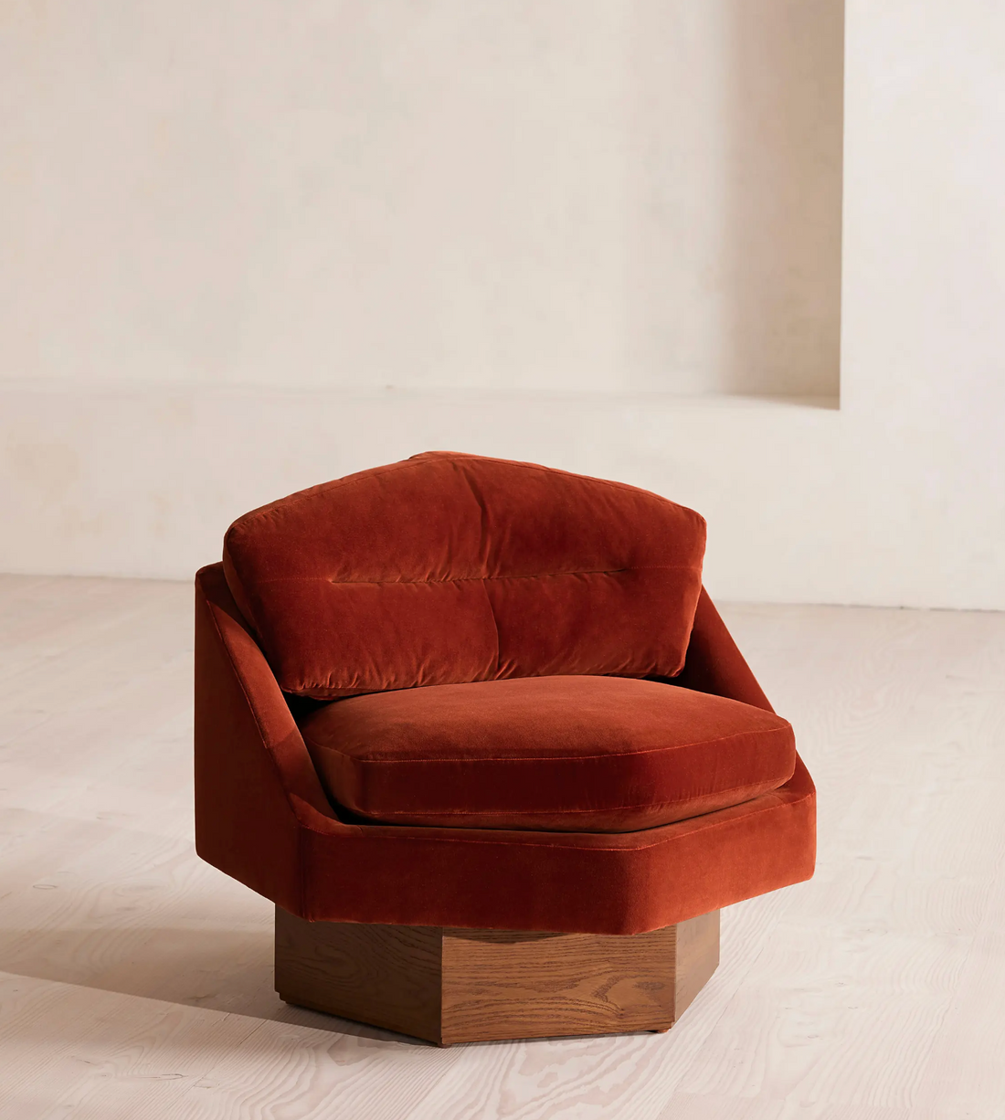MILA ARMCHAIR, RUST, VELVET