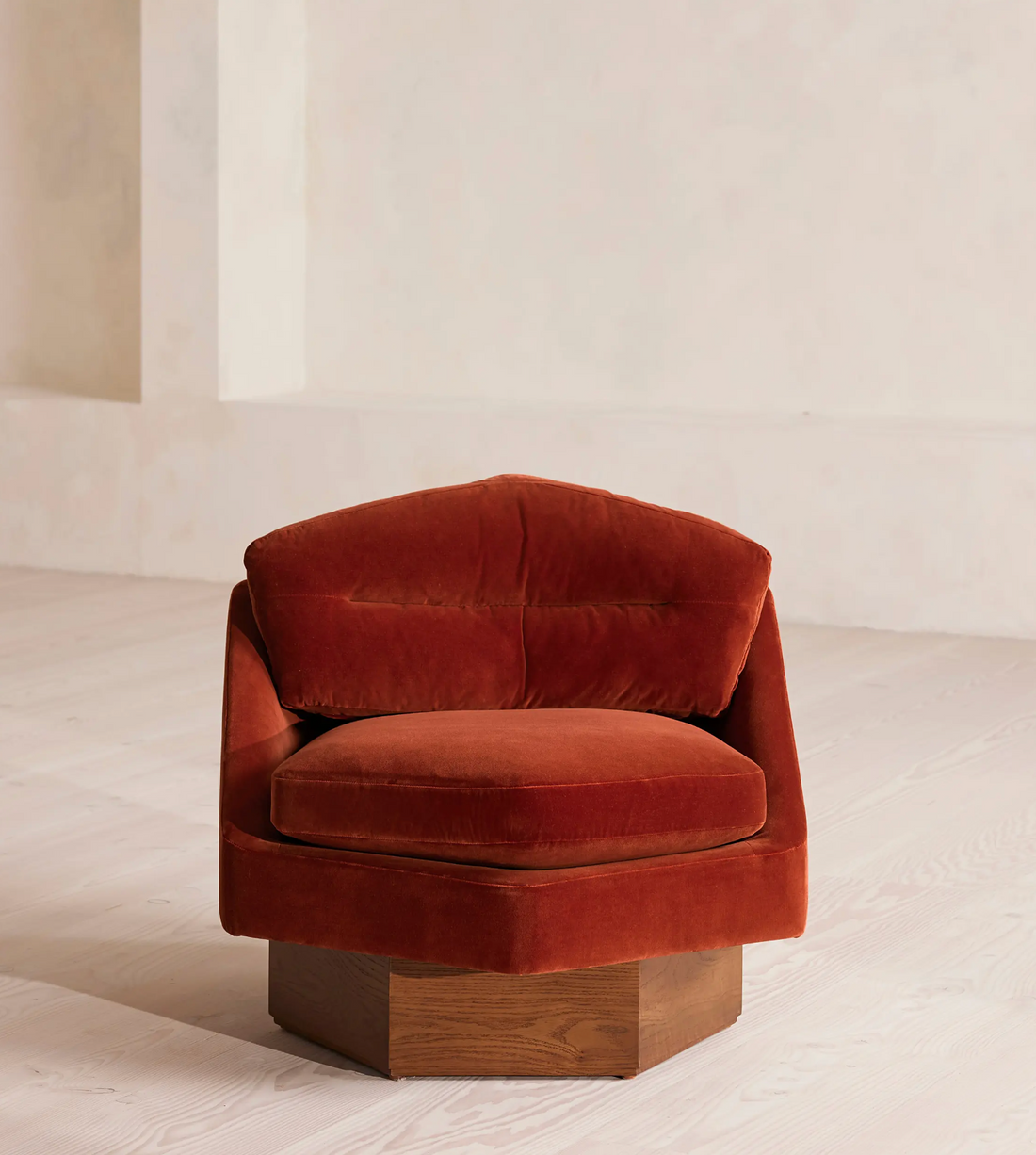 MILA ARMCHAIR, RUST, VELVET