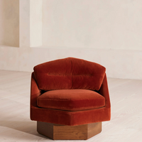 MILA ARMCHAIR, RUST, VELVET