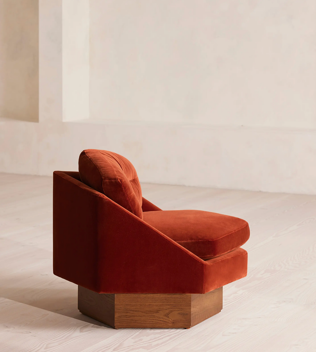 MILA ARMCHAIR, RUST, VELVET