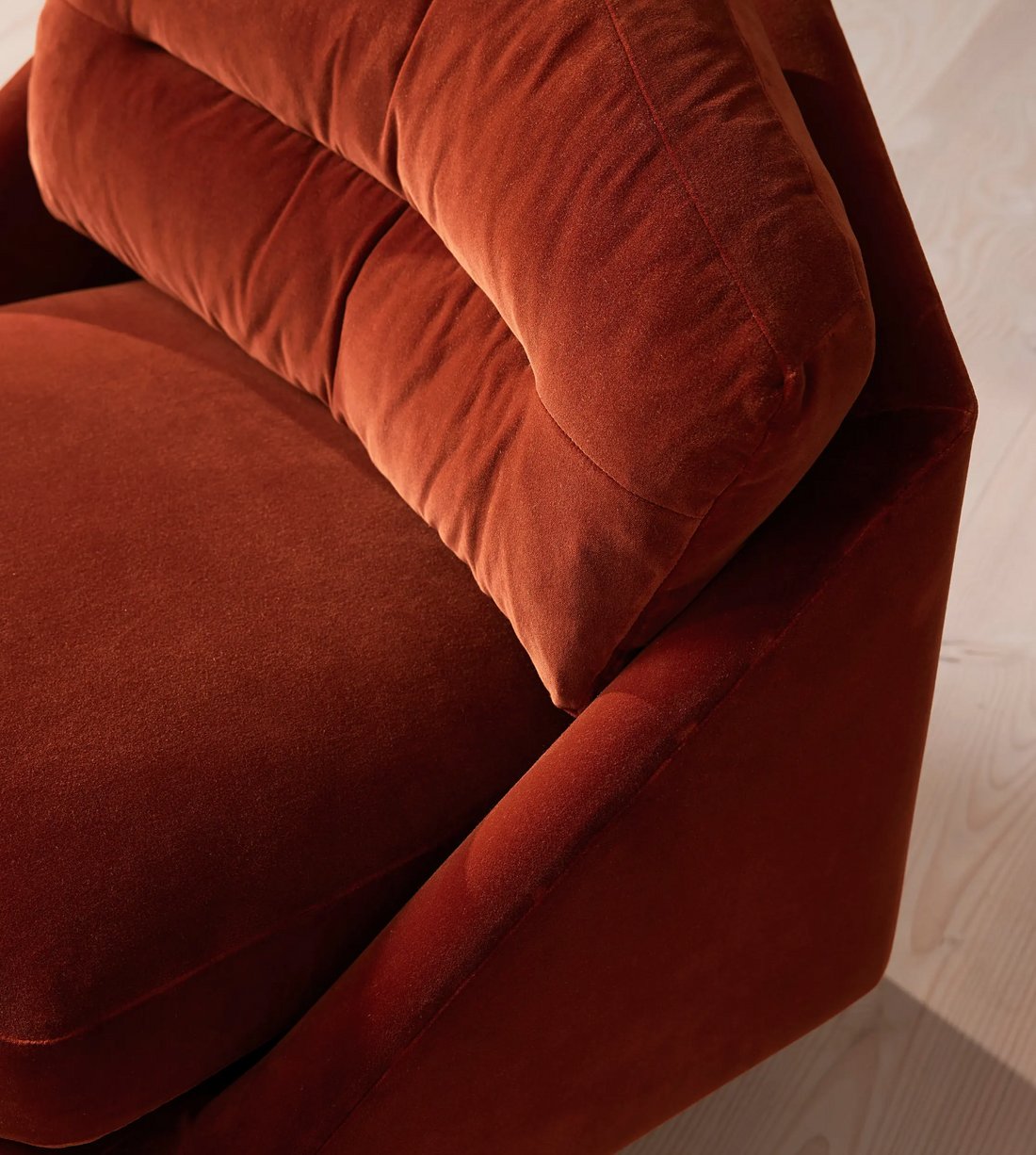 MILA ARMCHAIR, RUST, VELVET