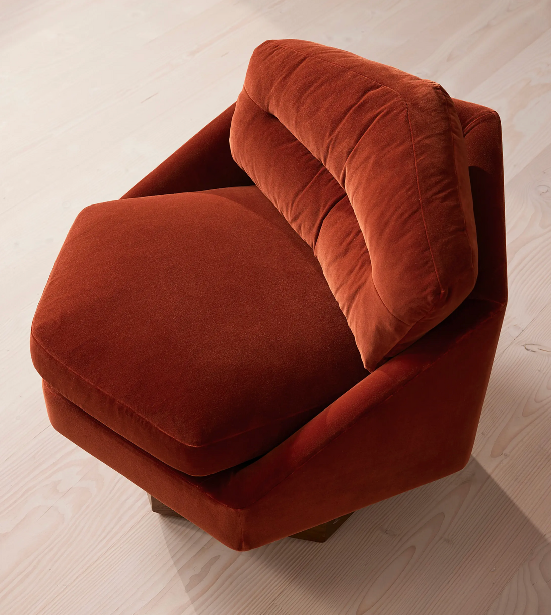 MILA ARMCHAIR, RUST, VELVET