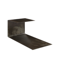 RENZO SERAFINI | TERRA GRAY STEEL SIDE TABLE WITH LED LIGHT