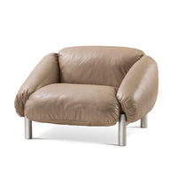 GHIDINI 1961 | FLO BEIGE LEATHER ARMCHAIR
