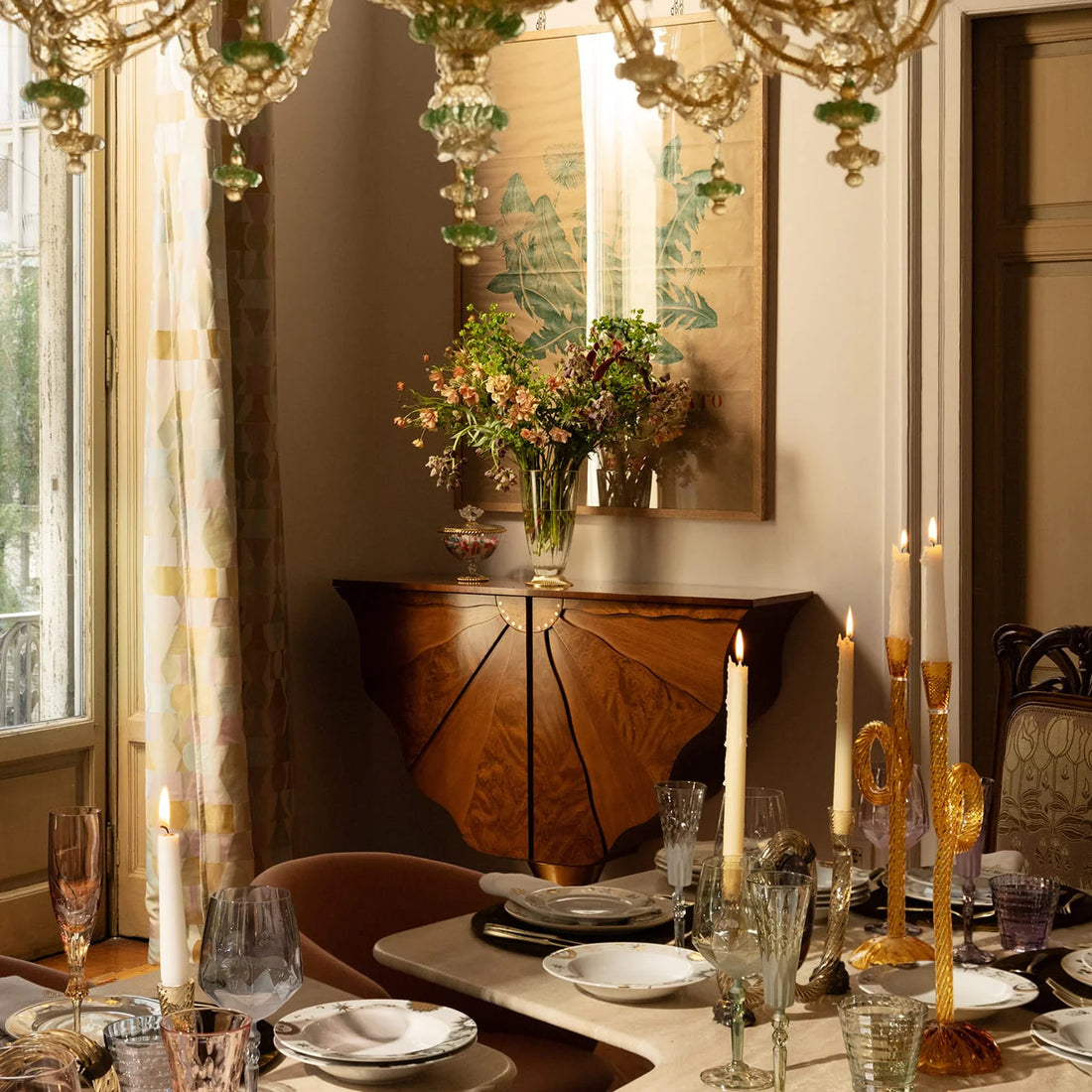 CARPANELLI | ALI DI FARFALLA CONSOLE IN BRIARWOOD AND WALNUT