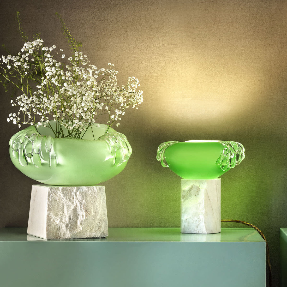 AINA KARI | STRAVEDAMENTO GREEN MURANO GLASS TABLE LAMP