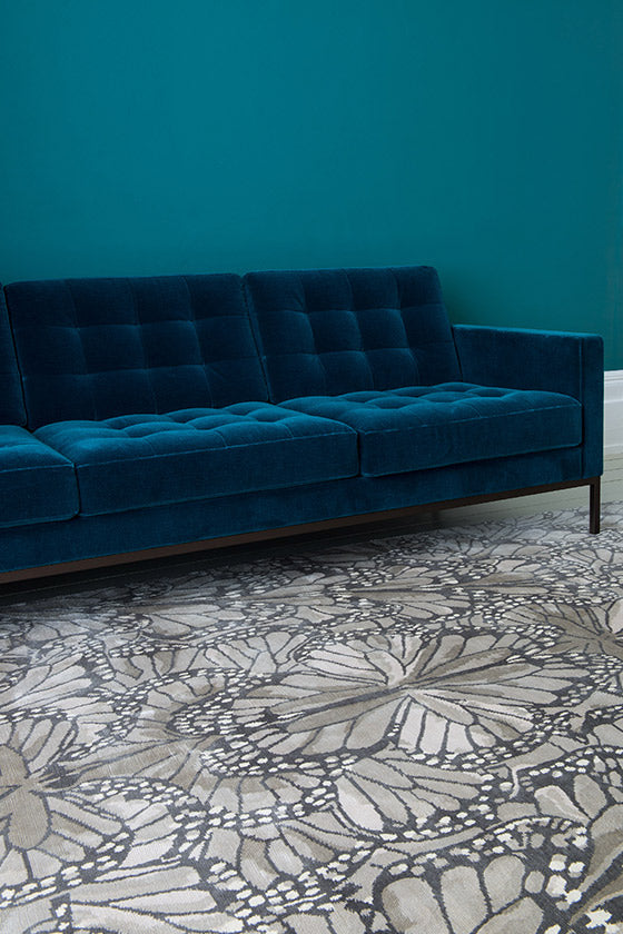 The Rug Company Alexander McQueen Monarch Smoke Rug Handknotted Silk