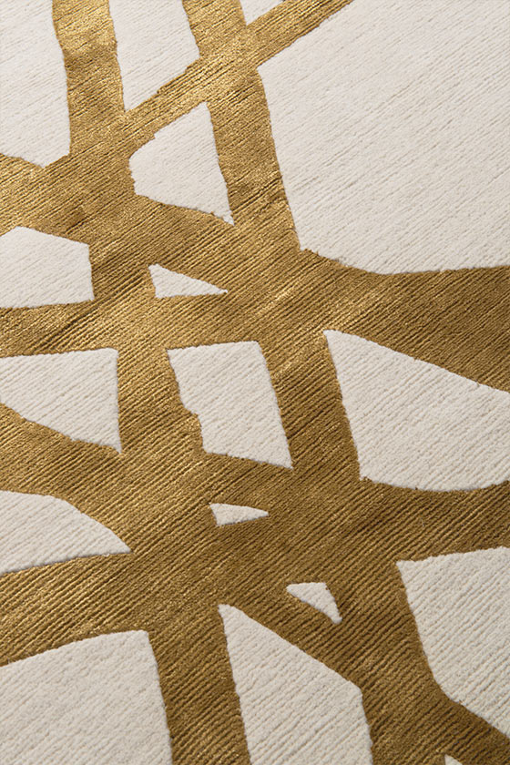 The Rug Company Kelly Wearstler Channels Copper Handknotted Wool and Silk Rug