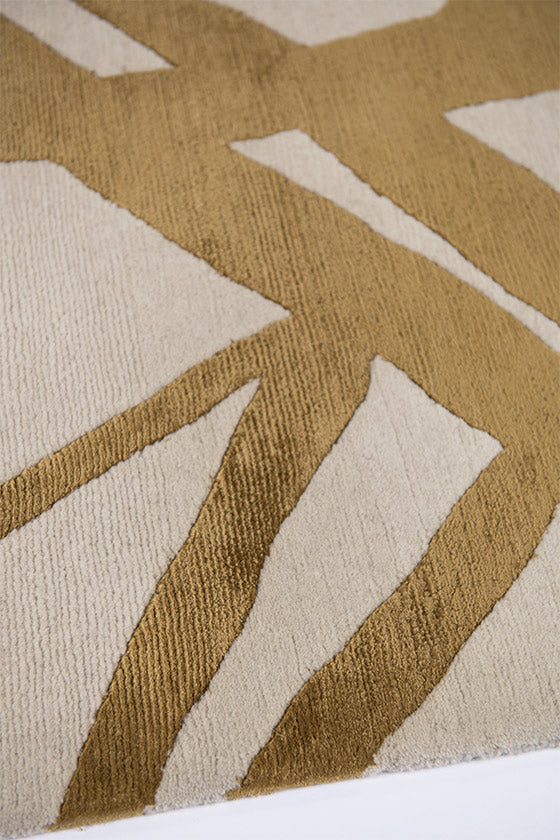 The Rug Company Kelly Wearstler Channels Copper Handknotted Wool and Silk Rug
