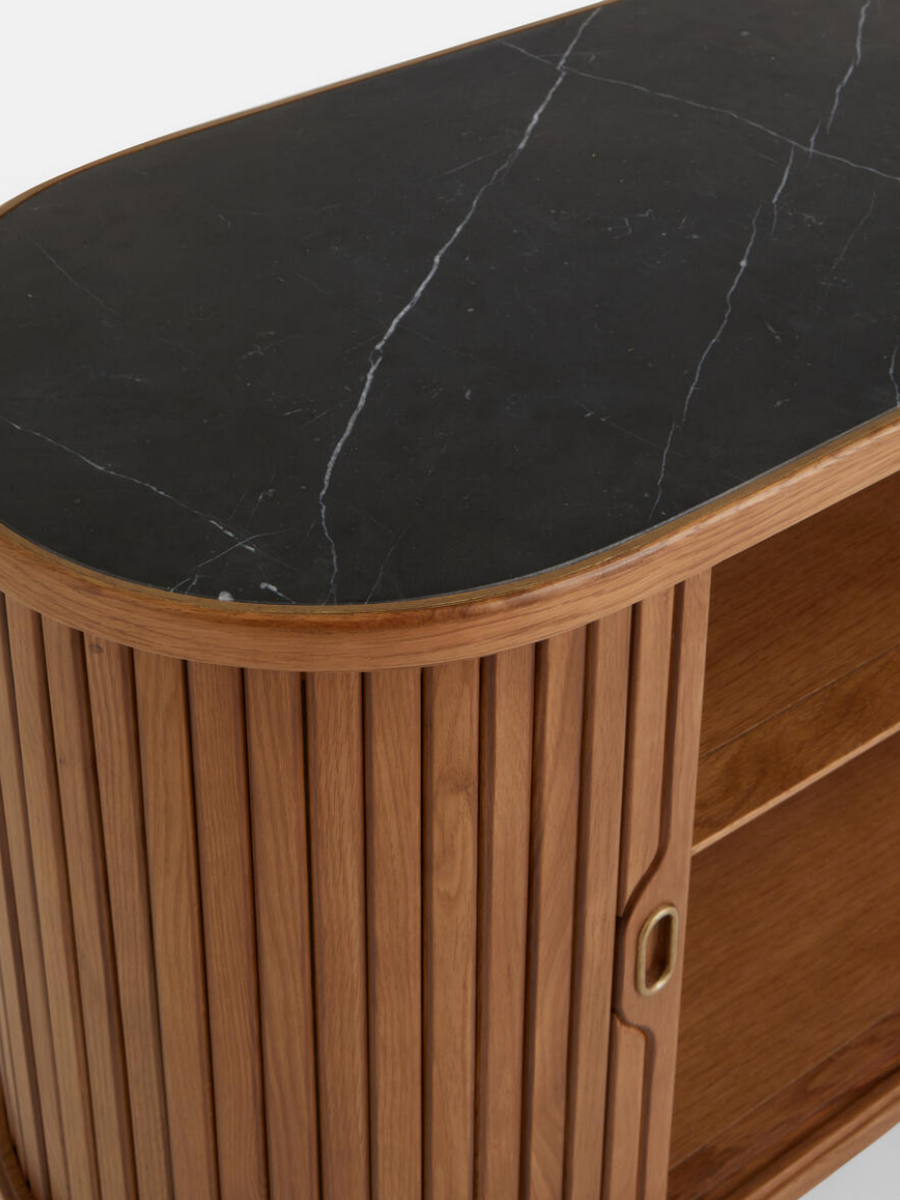 NORA TAMBOUR SIDEBOARD | BLACK MARQUINA MARBLE