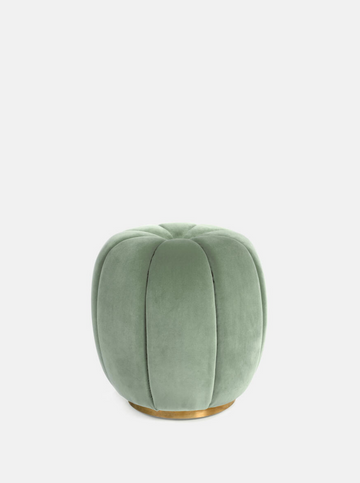 SOFIA FOOTSTOOL MOLESKIN VELVET | SOFT GREEN