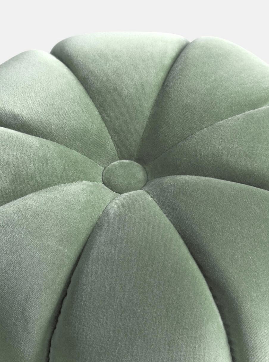 SOFIA FOOTSTOOL MOLESKIN VELVET | SOFT GREEN