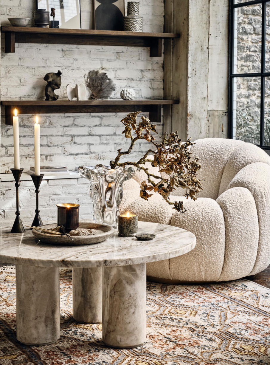TISBURY COFFEE TABLE | FANTASY BROWN MARBLE