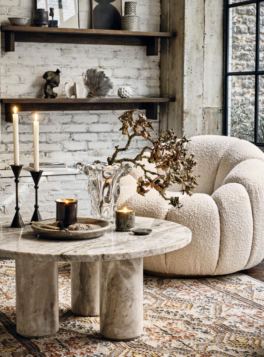 TISBURY COFFEE TABLE | FANTASY BROWN MARBLE